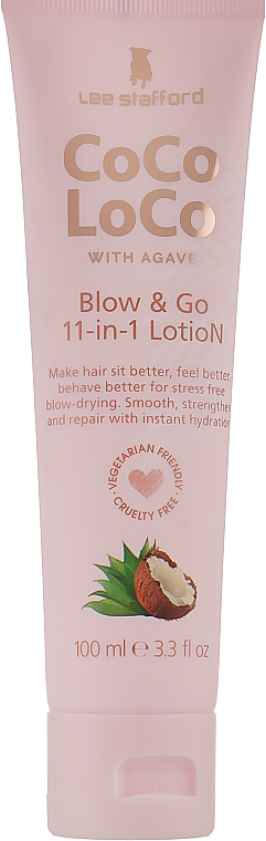 Лосьйон для укладання волосся - Lee Stafford Coco Loco With Agave Blow & Go 11-in-1 Lotion