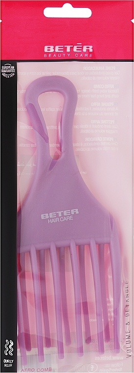 Гребінь для кучерявого волосся, фіолетовий, 17см - Beter Beauty Care