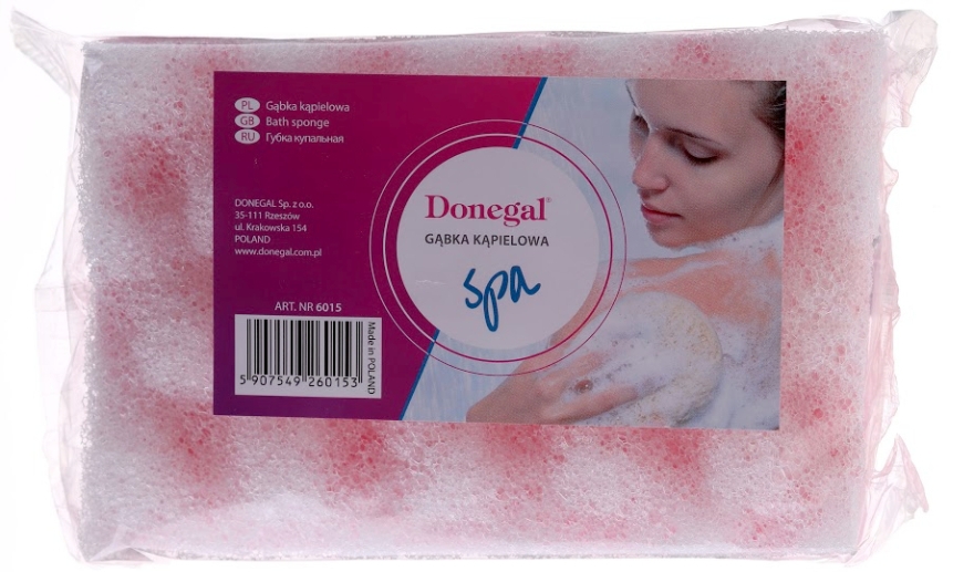 Губка для душу "SPA" 6015, рожева - Donegal — фото N1