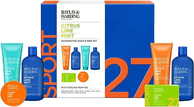 Набір, 6 продуктів - Baylis & Harding Citrus Lime Mint Invigorating Shower & Prep Gift Set — фото N1