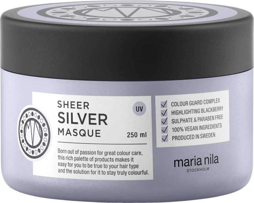 Маска від жовтизни фарбованого волосся - Maria Nila Sheer Silver Masque — фото N1