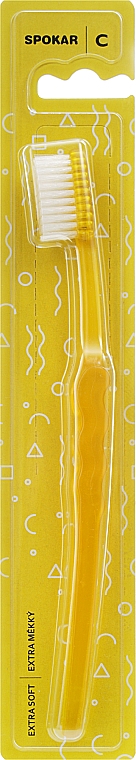 Зубная щетка "С", экстрамягкая, желтая - Spokar C — фото N1