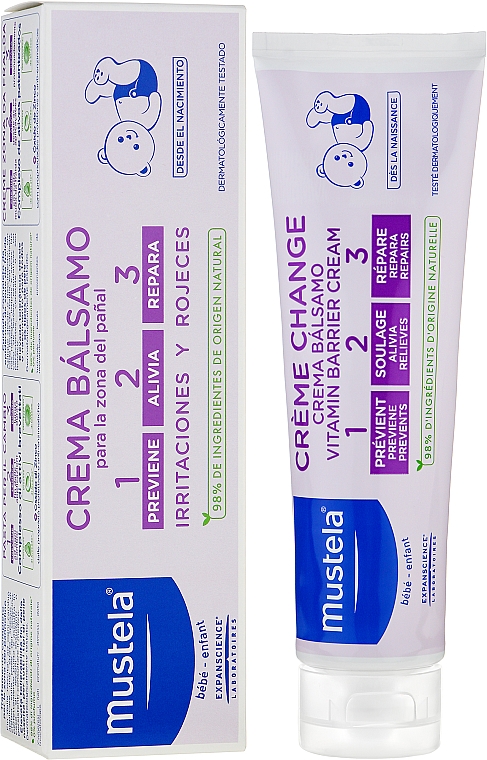 Витаминизированный защитный крем под подгузник 1 2 3 - Mustela Bebe 1 2 3 Vitamin Barrier Cream — фото N8