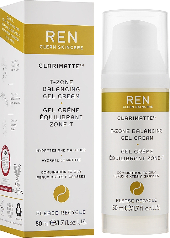 Балансинг гель-крем для Т-зоны - Ren Clean Skincare Clarimatte T-Zone Balancing Gel — фото N2