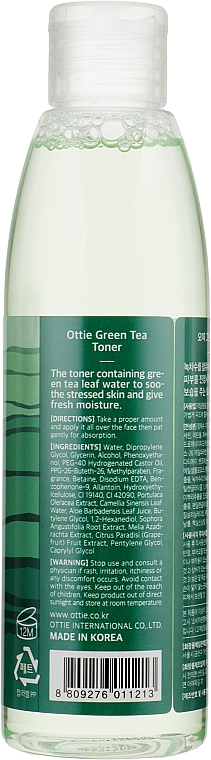 Тонер з зеленим чаєм - Ottie Green Tea Toner — фото N2