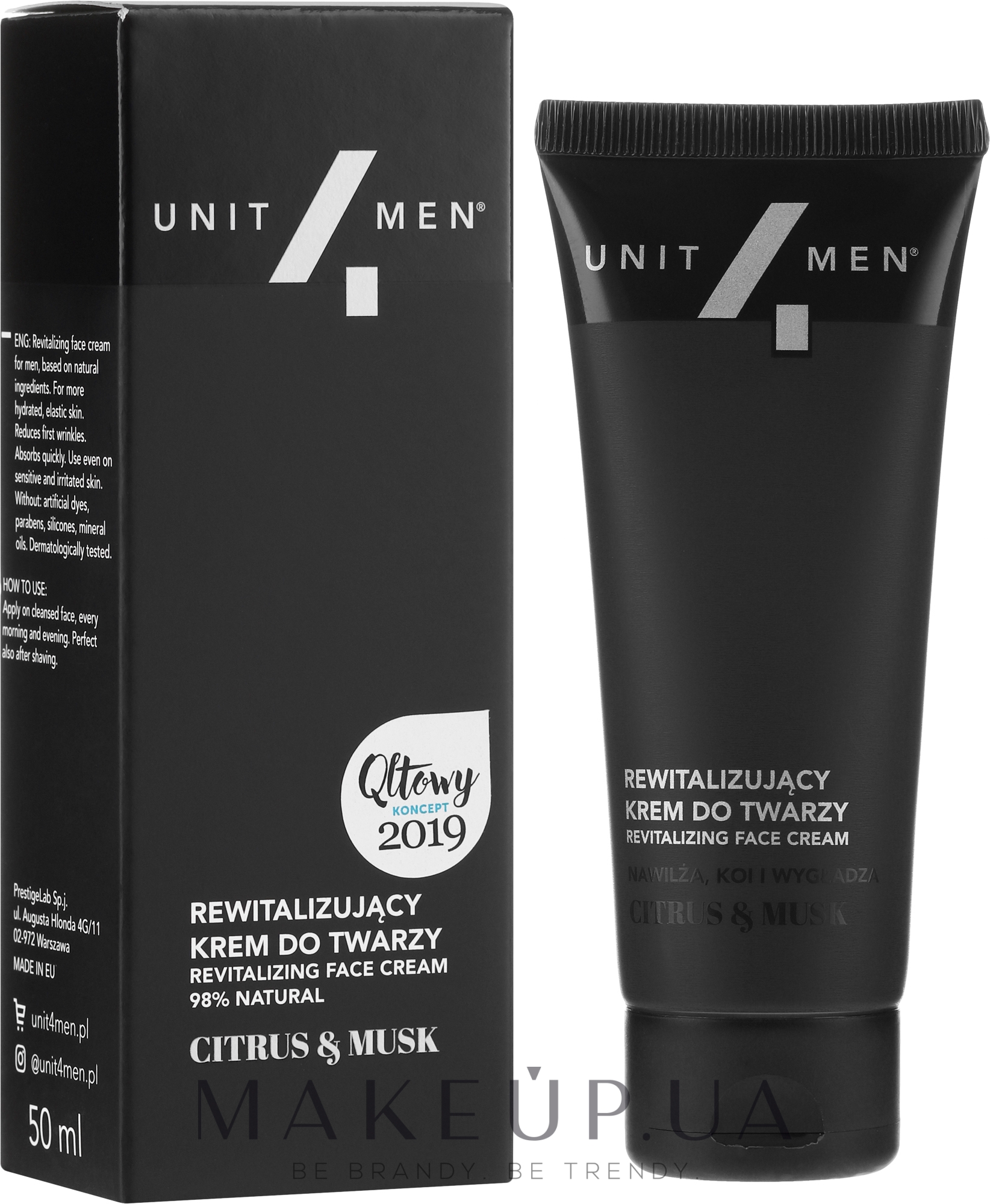 Восстанавливающий крем для лица - Unit4Men Citrus&Musk Revitalizing Face Cream — фото 50ml
