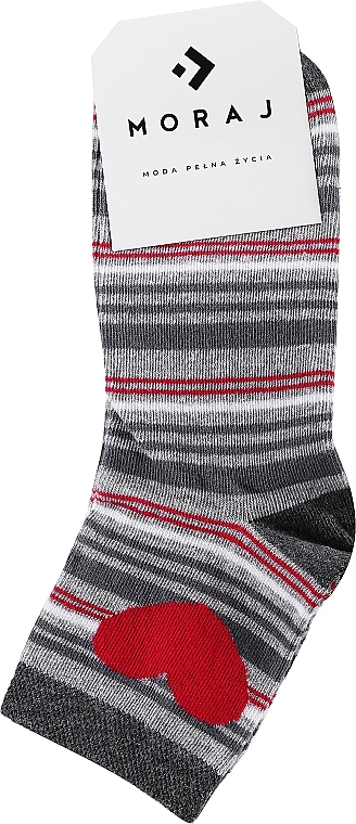 Жіночі шкарпетки csl200-113, сірі в смужку - Moraj — фото N1