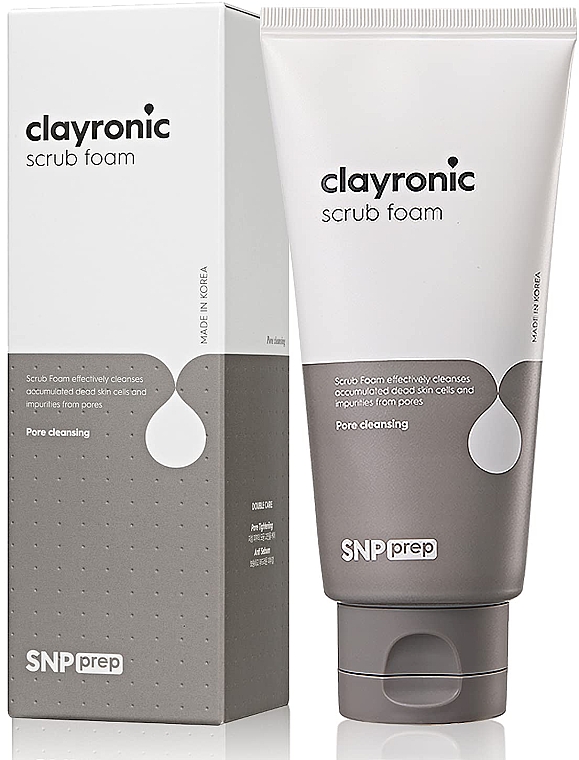 Пінка-скраб для очищення обличчя й звуження пор - SNP Prep Clayronic Scrub Foam — фото N1