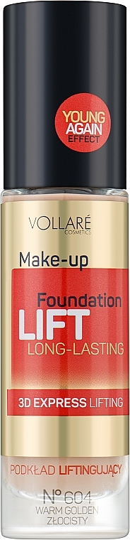 Тональний крем ліфтингувальний із пептидами - Vollare Cosmetics Make Up Foundation Lift 3D Long-Lasting — фото N1