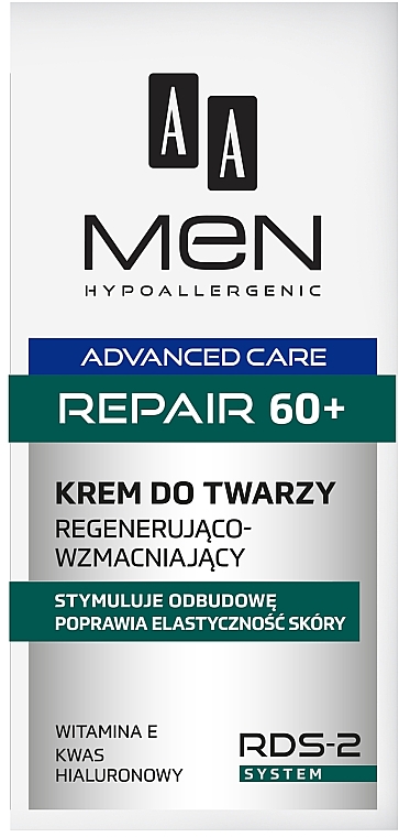 Восстанавливающий и укрепляющий крем для лица - AA Men Advanced Repair 60+ Face Cream — фото N3