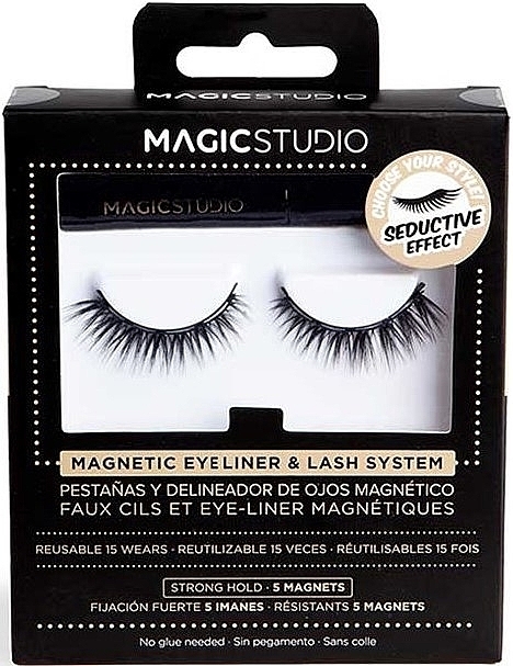 Магнітні накладні вії з підводкою для очей - Magic Studio Magnetic Eyelashes + Eyeliner Seductive Effect — фото N1