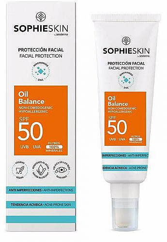 Сонцезахисний крем для обличчя - Sophieskin Protector Facial Oil Balance SPF50 — фото N2
