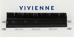 Накладні вії "Elite", чорні, 2 лінії (0,07, D, (10)) - Vivienne — фото N1