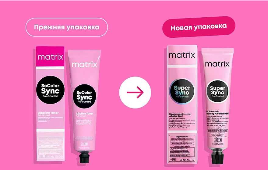 Безаміачний барвник на лужній основі - Matrix Super Sync Pre-Bonded — фото N4