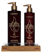 Духи, Парфюмерия, косметика УЦЕНКА Набор - L'anza Keratin Healing Oil Emergency Service Backbar Kit (term/ther/500ml + hair/cr/300ml) *