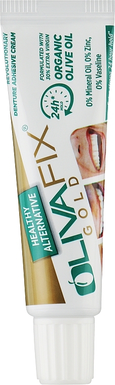 Крем для фіксації зубних протезів з оливковою олією - Bonyf OlivaFix Gold Denture Adhesive Cream