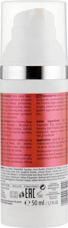 Антиоксидантный увлажняющий и успокаивающий крем для лица - Bielenda Professional Ferul-X Antioxidant Moisturizing & Calming Face Cream — фото N2