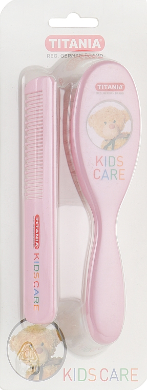 Набір дитячих гребінців, колір рожевий - Titania (hairbrush/comb)