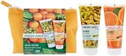 Парфумерія, косметика Косметичний набір "Skin Shine" - Fresh Juice (peel/200ml + peel/200ml + bag)