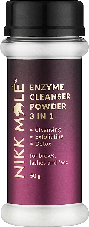 Ензимна очищувальна пудра для брів, вій та обличчя - Nikk Mole Enzyme Cleanser Powder 3 in 1 — фото N1