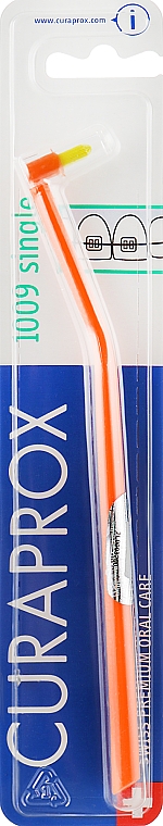 Монопучкова зубна щітка "Single CS 1009", помаранчева