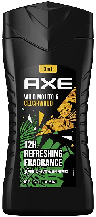 Шампунь-гель для душа 3в1 - Axe Wild Green Mojito & Cedarwood Body, Face, Hair Wash — фото N1