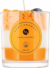 Декоративная свеча "Хэллоуин", тыква с фиолетовой шляпой - KaWilamowski Scented Candle — фото N2