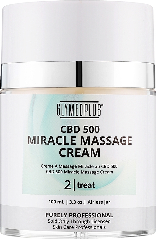 Масажний крем для лица и тела, омолаживающий - GlyMed Plus CBD 500 Miracle Massage Cream — фото N1