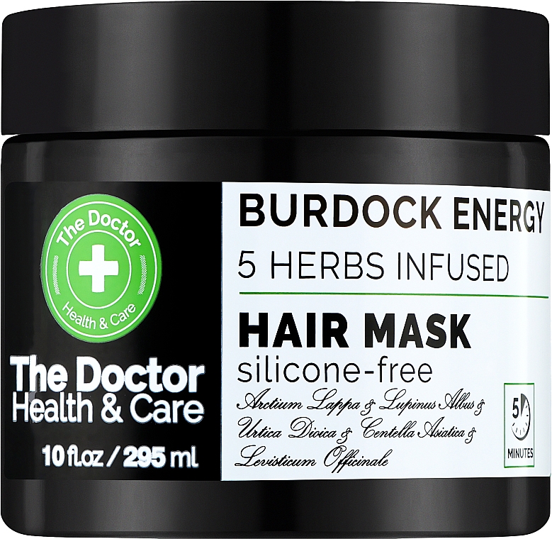 Маска для волос "Репейная сила" - The Doctor Health & Care Burdock Energy 5 Herbs Infused Hair Mask — фото N1