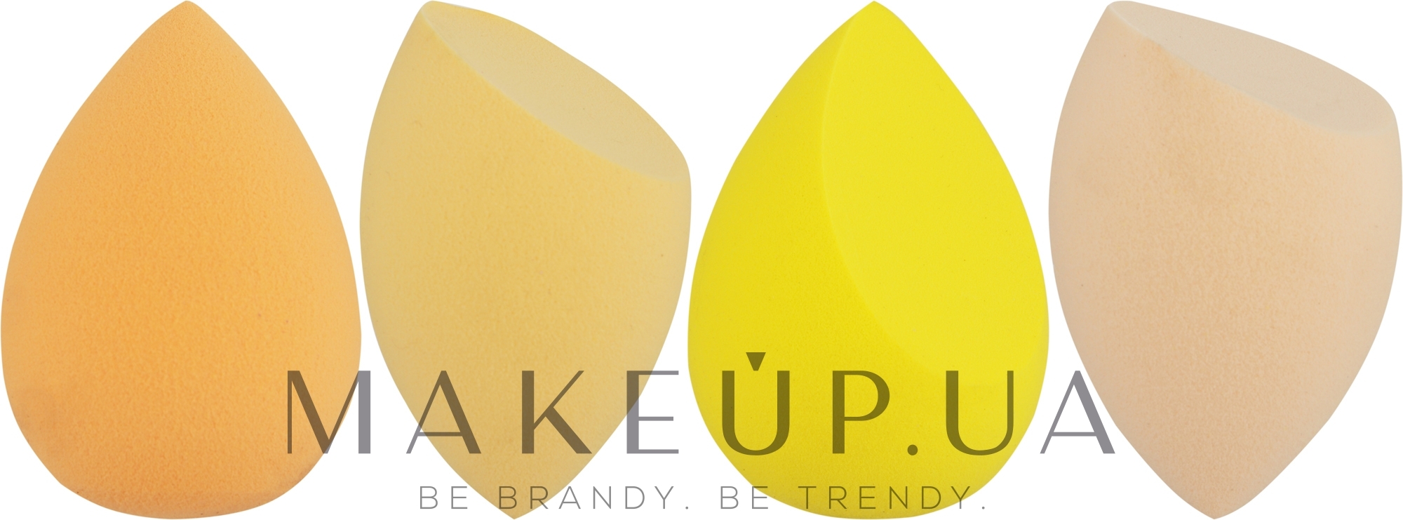 Набор спонжей со срезом Beauty Blender для макияжа 4 в 1, MIX, в органайзере, бежевые - Puffic Fashion PF-228 — фото 4шт