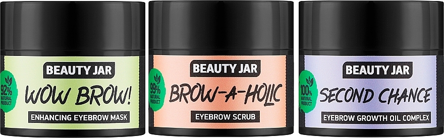 Набор - Beauty Jar Set (brow/mask/15ml + brow/oil/15ml + brow/scrub/15ml)  — фото N2