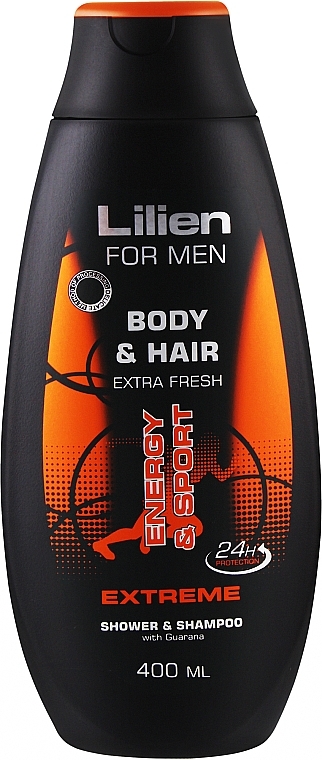 Чоловічий шампунь-гель для душу "Екстрим" - Lilien For Men Body & Hair Extreme Shower & Shampoo — фото N1