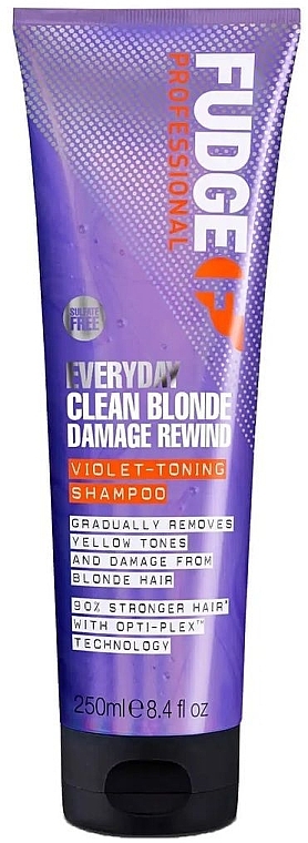 Ежедневный тонирующий шампунь для волос - Fudge Every Day Clean Blonde Damage Rewind Violet-Toning Shampoo — фото N1