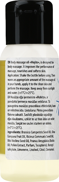 Масажна олія для тіла "Mojito" - Verana Body Massage Oil — фото N2
