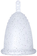 Парфумерія, косметика Менструальна чаша з ніжкою, розмір L, срібний глітер - MeLuna Soft Menstrual Cup Stem