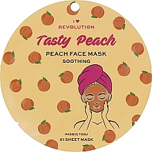 Успокаивающая тканевая маска - I Heart Revolution Peach Soothing Printed Sheet Mask — фото N1