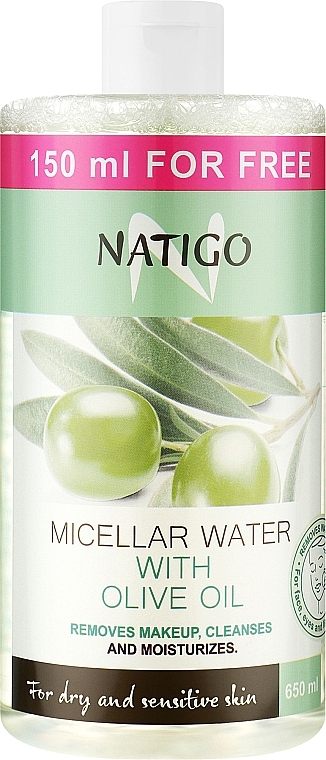 Зволожувальна міцелярна вода з оливковою олією - Natigo Micellar Water With Olive Oil — фото N1