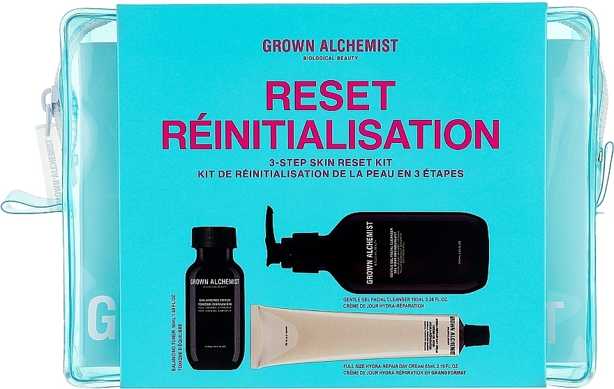 Набор - Grown Alchemist 3-Step Skin Reset Kit (f/gel/100ml + toner/50ml + f/cr/65ml)