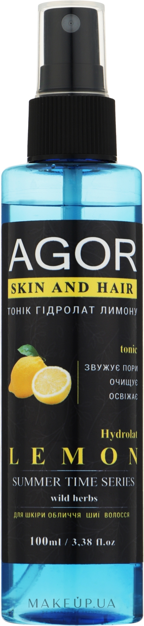 Тоник "Гидролат лимона" - Agor Summer Time Skin And Hair Tonic — фото 100ml