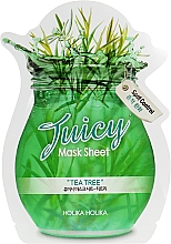 Тканевая антибактериальная маска "Джуси маск" с соком листьев чайного дерева - Holika Holika Tea Tree Juicy Mask Sheet — фото N1