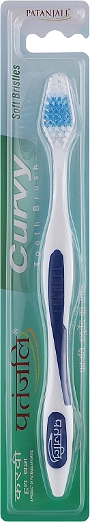 Зубная щетка изогнутая, синяя - Patanjali Curvy Toothbrush — фото N1