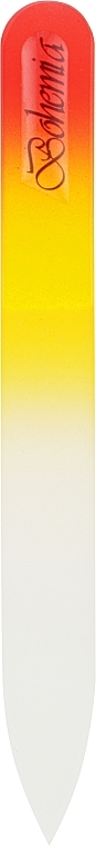 Пилочка кришталева, у чохлі зі шкіри,  08-1052, 105 мм., жовто-червона - SPL — фото N1