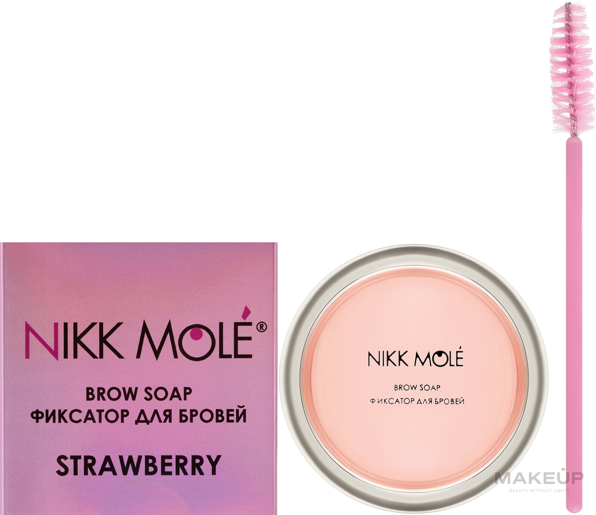 Мыло-фиксатор для бровей "Клубника" - Nikk Mole Brow Soap Strawberry — фото 15g