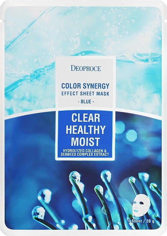 Тканевая маска с морским коллагеном - Deoproce Color Synergy Effect Sheet Mask Blue