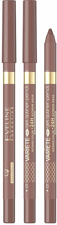 Водостійкий олівець для губ - Eveline Cosmetics Variete Gel Lip Pencil Waterproof — фото N1