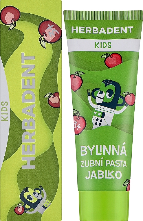 Зубная паста детская со вкусом яблока - Herbadent Kids Apple Toothpaste — фото N2