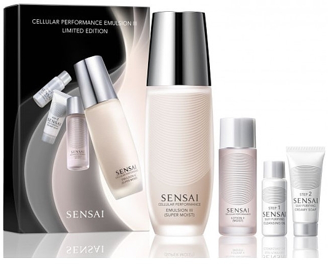 Набор - Sensai Cellular Performance Gift Set (emuls/100ml + oil/8ml + soap/8ml + lot/20ml) — фото N1