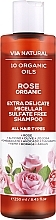 Экстраделикатный мицеллярный шампунь без сульфатов "Роза Органик" - BioFresh Via Natural Rose Organic Extra Delicate Micellar Sulfate Free Shampoo — фото N1