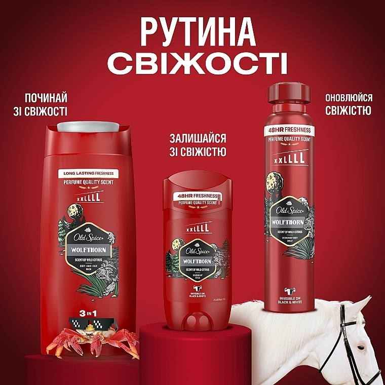 Шампунь-гель для душа 3 в 1 - Old Spice Wolfthorn Shower Gel + Shampoo 3 in 1 — фото N10