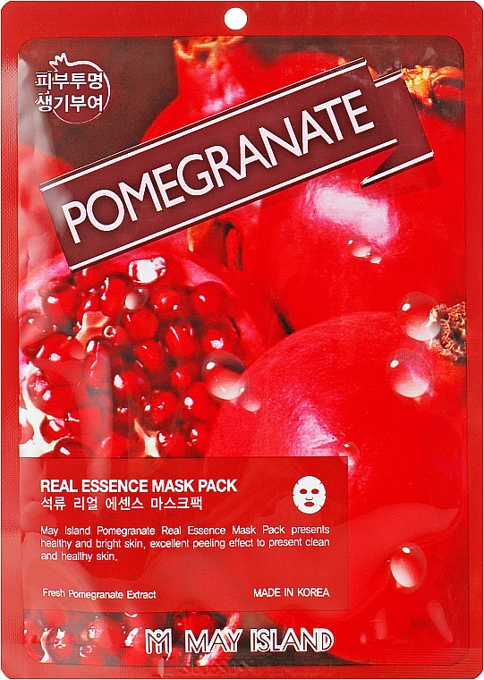 Тканевая маска с гранатом - May Island Real Essence Pomegranate Mask Pack — фото N1